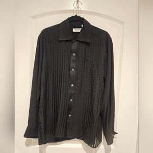 Equipment Femme Sheer Black 100% Silk Top #885